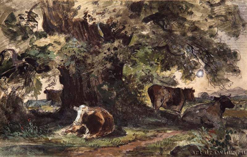 Стадо коров на отдыхе. 1862-1864 - 12,3 х 19,6