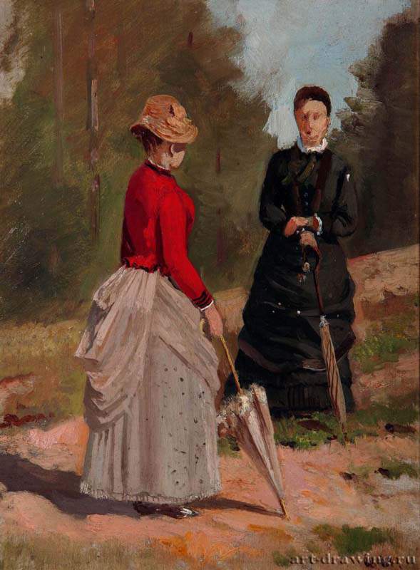 Две женские фигуры. 1880-е - 29.3 х 22.8
