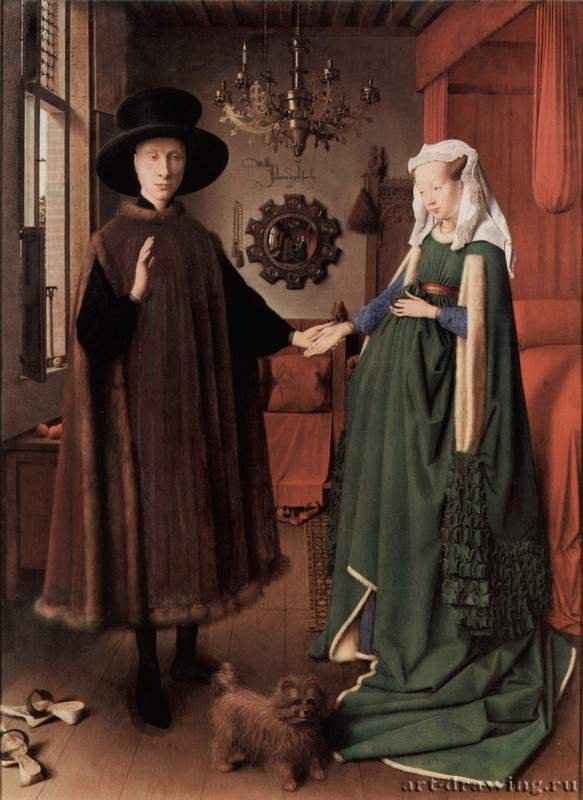 Эйк, Ян ван: Бракосочетание Арнольфини. Свадебная церемония Джованни Арнольфини и его жены Джованны Генами, 1434.