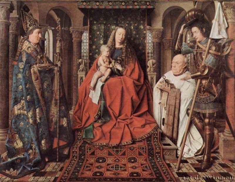 Эйк, Ян ван: Мадонна каноника Георга ван дер Паэле, св. Домициан, св. Георгий и донатор Паэле, 1436.