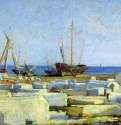 Каррара. Погрузка мрамора. 1868 - 25 х 42,5 см. Холст на картоне, масло. Реализм. Россия. Москва. Государственная Третьяковская галерея.