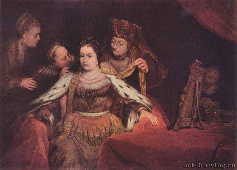 Еврейская невеста (Туалет Эсфири). 1684 - 139 x 163 см. Холст. Барокко. Нидерланды (Голландия). Мюнхен. Старая Пинакотека.