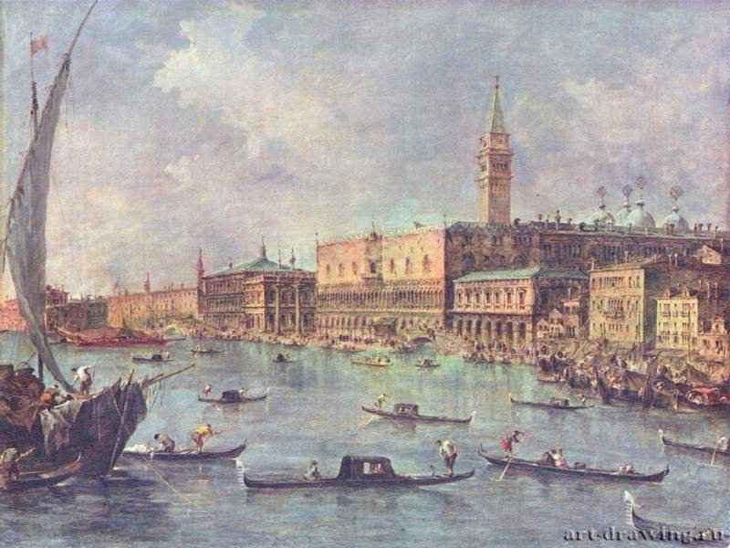 Дворец Дожей в Венеции. Вторая половина 18 века - 58 x 76 см. Холст, масло. Венецианский стиль 18 века. Италия. Лондон. Национальная галерея.