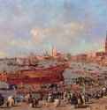 Отплытие Бучентавр к Лидо. 1768 - 66 x 100 см. Холст, масло. Венецианский стиль 18 века. Италия. Париж. Лувр.