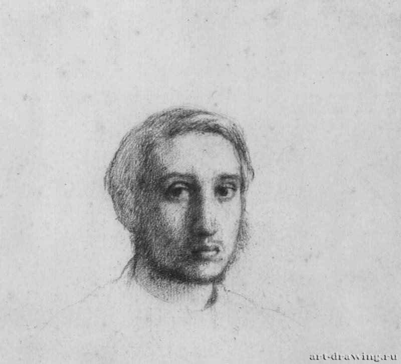 Автопортрет, 1857 г. - Карандаш на бумаге; 157 x 183 мм. Нью-Йорк. Собрание Тоу. Франция.