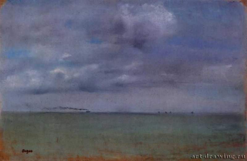 Морской пейзаж, 1869 г. - Пастель. Орсэ. Париж. Франция.