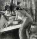 Туалет. 1882-1885 - 313 х 278 мм Монотипия, оттиск чёрным на белой бумаге Париж. Библиотека по искусству и археологии Парижского университета Франция