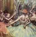 Четыре балерины за кулисами. 1900-1905 - 800 x 1100 мм Пастель на бумаге Частное собрание Франция