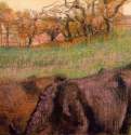 Пейзаж: коровы, 1890 - 1893 г. - Бумага, пастель. Частное собрание. Франция.