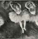 Три танцовщицы. 1878-1880 - 200 х 417 мм Монотипия, оттиск чёрным на белой бумаге Уильямстаун (штат Массачусетс). Художественный институт Стерлинга и Фрэнсин Кларк Франция