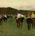 Скаковые лошади в Лоншане - 1873-187530 x 40 смХолст, маслоИмпрессионизмФранцияБостон. Музей изящных искусств