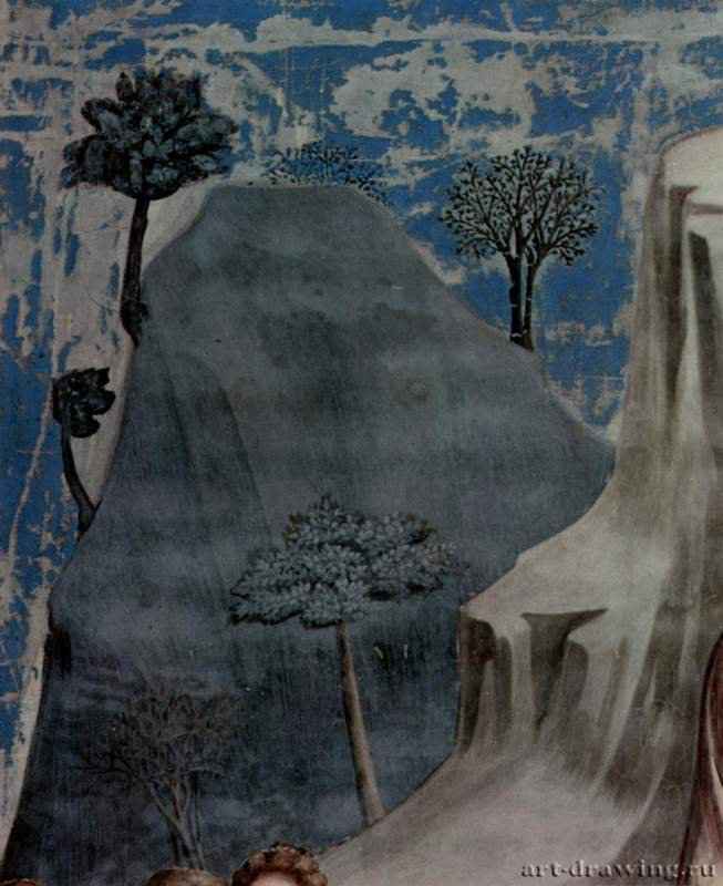 Цикл фресок капеллы Арена в Падуе (капелла Скровеньи). Бегство в Египет. Фрагмент. Пейзаж - 1304-1306ФрескаГотика, раннее ВозрождениеИталияПадуя. Капелла Скровеньи алл'Арена