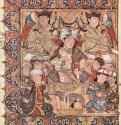 "Макам аль-Харири": титульный лист с изображением властелина на троне. 1334 - 19,2 x 17,5 смБумагаБлижний ВостокВена. Австрийская национальная библиотекаКнижная миниатюра