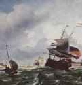 Корабли во время шторма. 1667 - 65 x 79 смХолст, маслоБароккоНидерланды (Голландия)Флоренция. Галерея Питти