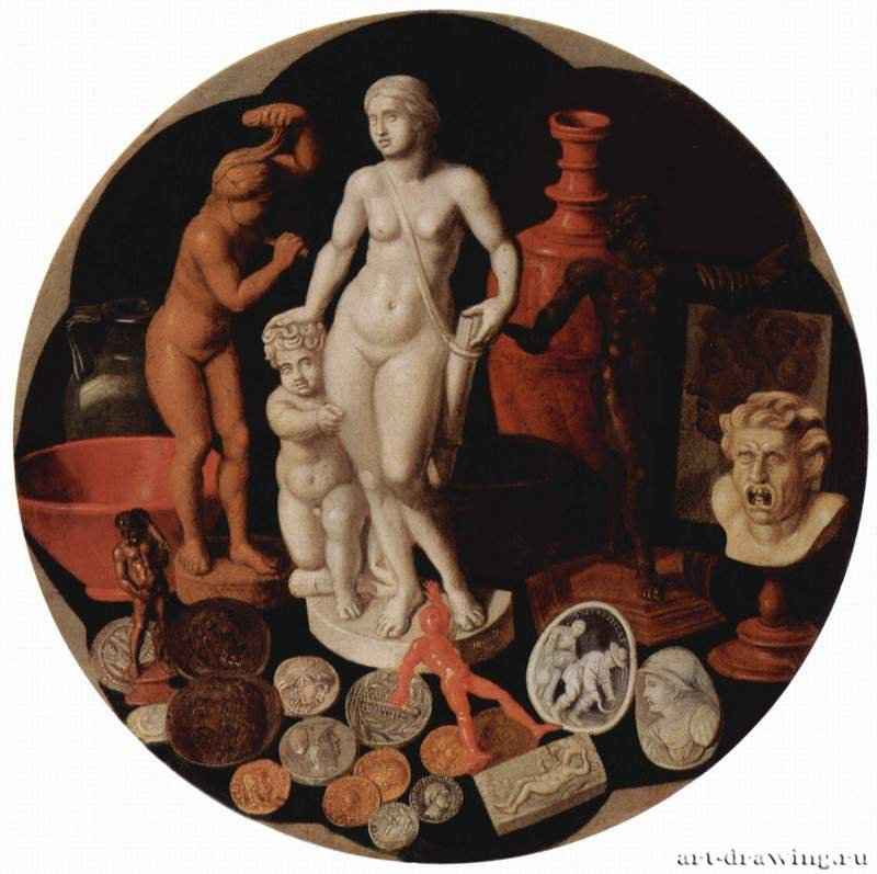 Борх Старший, Хендрик ван дер: Натюрморт с коллекцией раритетов. Первая половина 16 века.