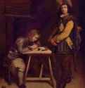 Офицер, пишущий письмо.Вторая треть 17 века - 51,5 x 38,5 смХолстБароккоНидерланды (Голландия)Дрезден. Картинная галерея