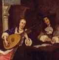 Девушка, играющая на лютне. Вторая треть 17 века - 36,5 x 31 смДубБароккоНидерланды (Голландия)Дрезден. Картинная галерея