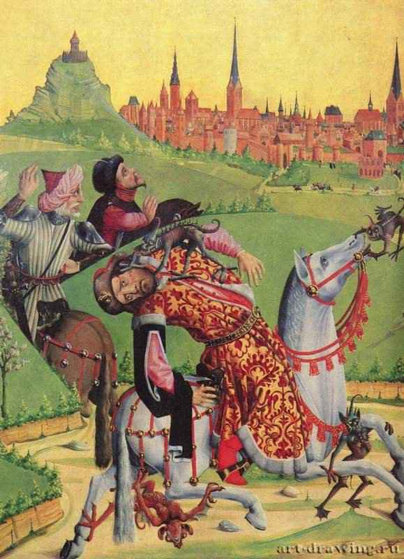 Хайлигенталерский алтарь. Наказание штатгальтера Эгеаса. 1444-1447 - 196 x 127 смДеревоГотикаНидерландыЛюнебург. Церковь Св.Николая