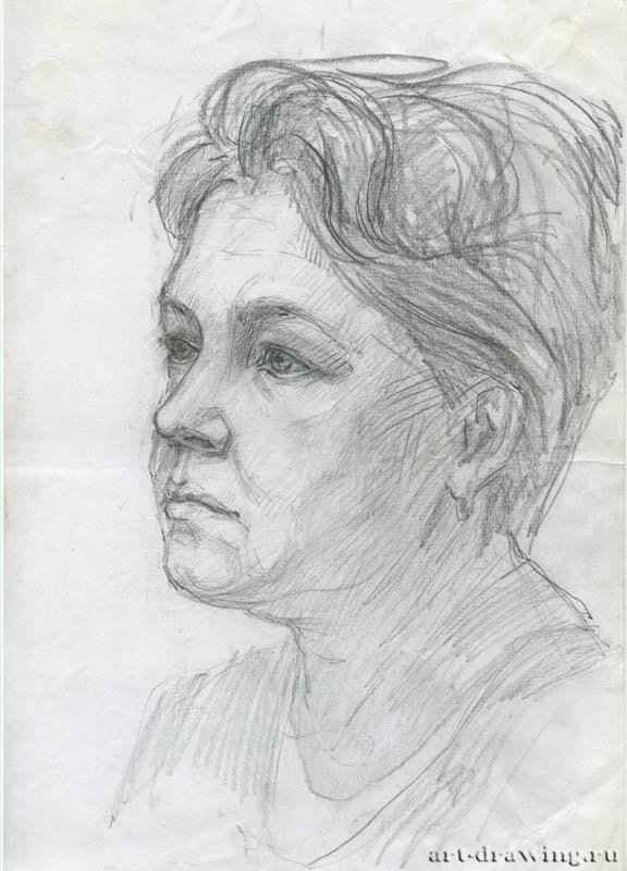 Портрет Бибиковой Ольги, 2010 г. - Карандаш, бумага; 21,06 x 29,28 см. Частная коллекция. Москва. Россия.