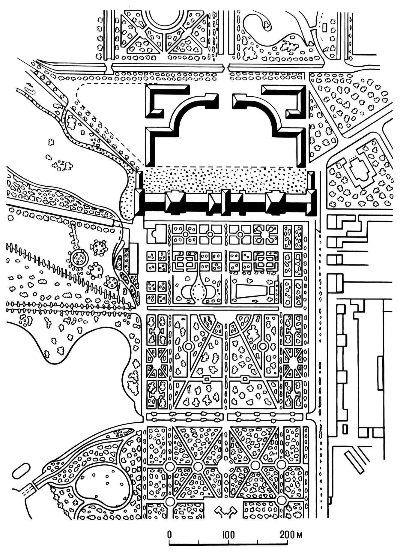 Дворцово-парковый комплекс в Царском селе (ныне г. Пушкин). План.